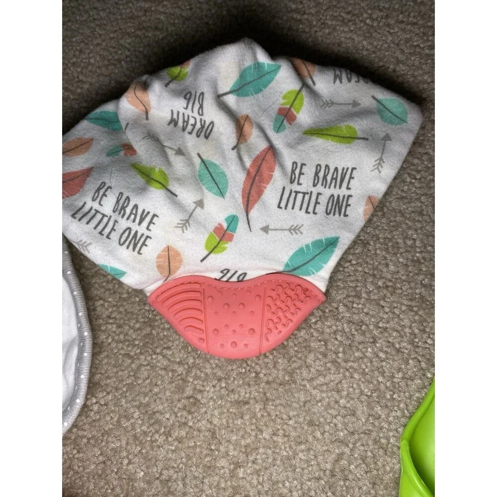 Lot 7 Baby Bibs OSFM Little Wonders Floral Fox Silicone Ashtonbee Teether